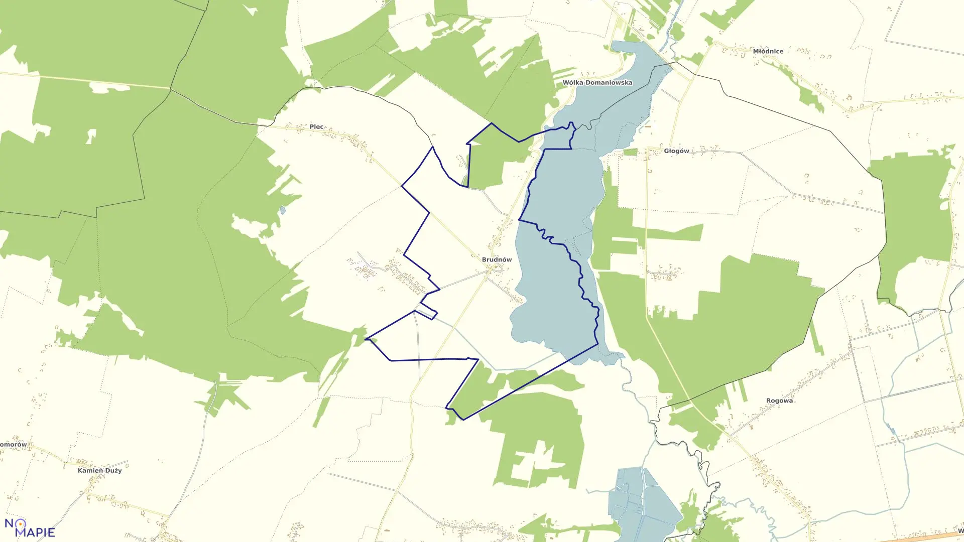 Mapa obrębu BRUDNÓW w gminie Wieniawa